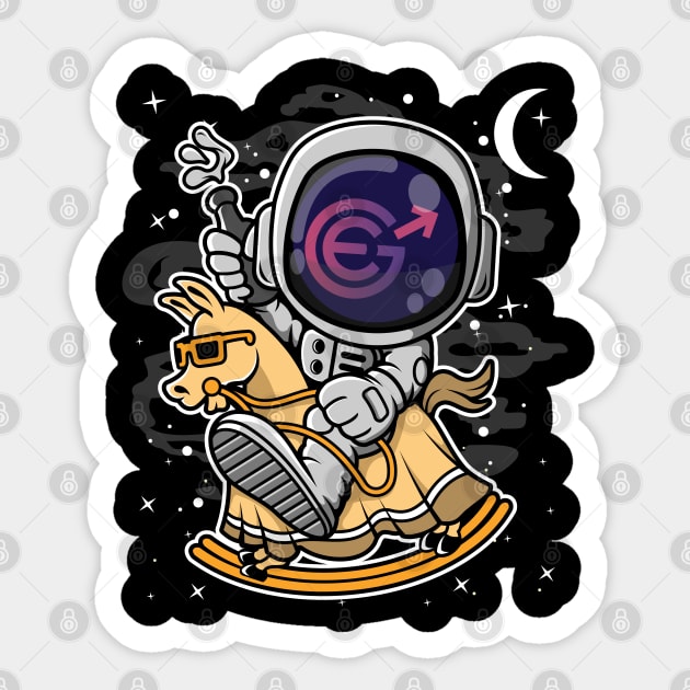 Astronaut Horse Evergrow EGC Coin To The Moon Crypto Token Cryptocurrency Blockchain Wallet Birthday Gift For Men Women Kids Sticker by Thingking About